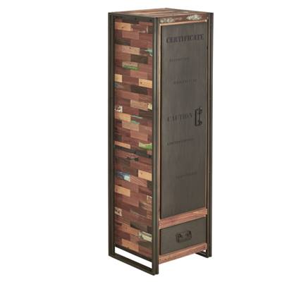 Nautical armoire bois de bateau recyclé 1 porte 1 tiroir