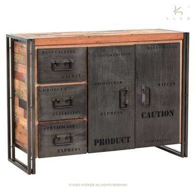 Nautical buffet bois de bateau recyclé L120cm