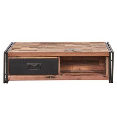 Nautical table basse bois de bateau recyclé 2 tiroirs
