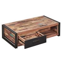 Nautical table basse bois de bateau recyclé 2 tiroirs