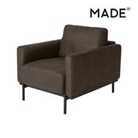 Jarrod fauteuil cuir brun truffe