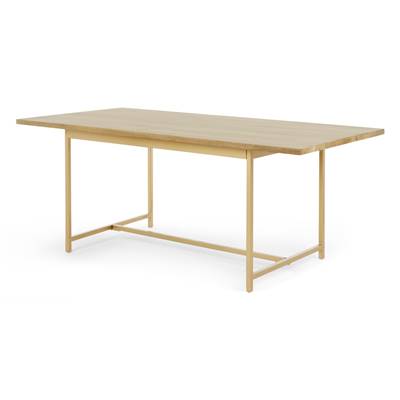 Aphra table bois de manguier clair et laiton