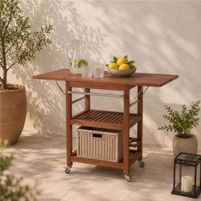 Desserte d'extérieur en bois de teck 60cm
