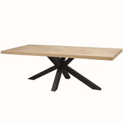 Kanate table à manger 240cm bois de manguier et métal noir bords droits