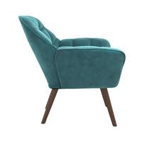 Jules fauteuil en velours bleu canard