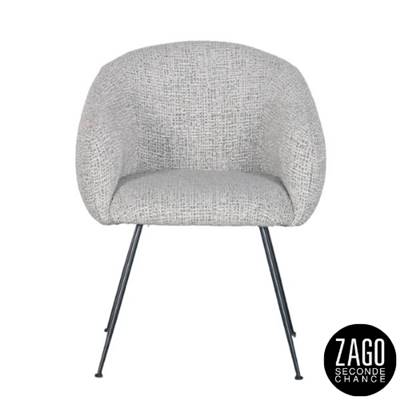 Vadim fauteuil en tissu gris clair tweedé