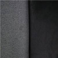 Canapé corner en tissu texturé gris anthracite et velours noir