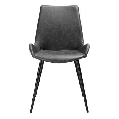 Lucas chaise en cuir synthétique gris foncé