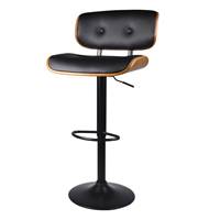 Mazzia chaise de bar avec hauteur réglable PU noire rembourrée