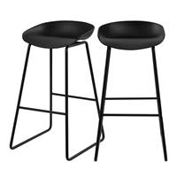 Otac chaise de bar noire et pieds en métal