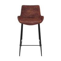 Arianna chaise de bar en cuir synthétique marron foncé pied métal