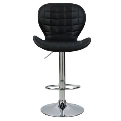 Melody chaise de bar noir en cuir synthétique réglable et pivotante