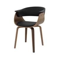 Bent chaise en bois et PU noir