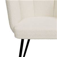 Moloo chaise en tissu bouclé beige et pieds en métal noir