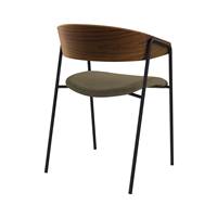 Briva chaise velours vert kaki et bois de noyer
