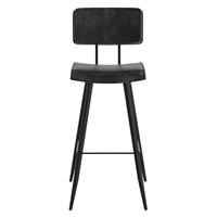 Birmingham chaise de bar en cuir synthétique gris/noir H76