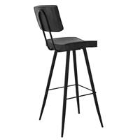 Birmingham chaise de bar en cuir synthétique gris/noir H76