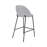 Mathi chaise de bar en tissu chiné gris clair H66