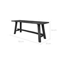Maestro banc noir en bois de manguier et eucalyptus L110
