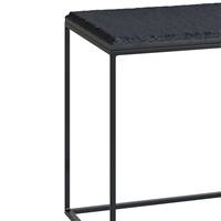 Bombay ensemble de tables basses carrées plateau ardoise support métal noir