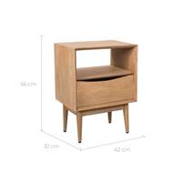 Allye table de chevet 1 niche 1 tiroir en bois de manguier