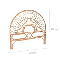 Boho tête de lit 140cm en rotin naturel