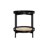 Cedak table d'appoint en rotin et métal noir