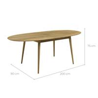 Epura table à manger en bois clair naturel 6-8 personnes 170x200cm