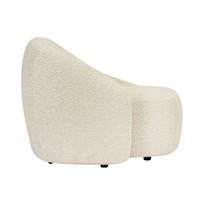Coppa fauteuil en tissu bouclé beige avoine asymétrique