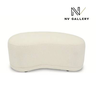 Arthur pouf en tissu bouclé écru L100