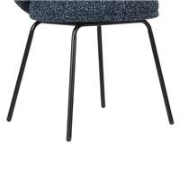 Grolette chaise en tissu bleu crépuscule et pieds métal noir