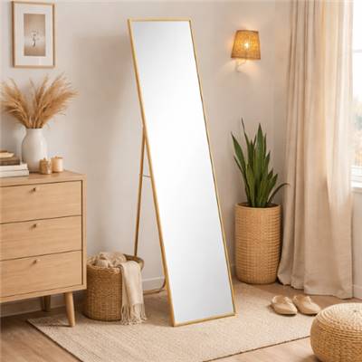 Torcy miroir sur pied en métal doré H151cm