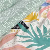 Sunshine parure de lit 220x240 coton imprimé feuilles multicolores 13.52