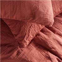 Ali parure de lit 240x260 en gaze de coton uni terracotta