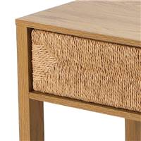 Bella table basse 1 tiroir 1 niche en bois et corde H40cm