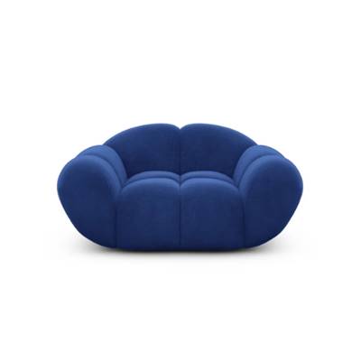 Sigono fauteuil en velours bleu foncé