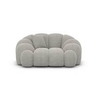 Dolban fauteuil en tissu texturé gris clair effet nuage