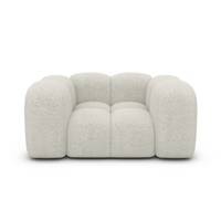 Cotton fauteuil 1 place en tissu bouclé blanc