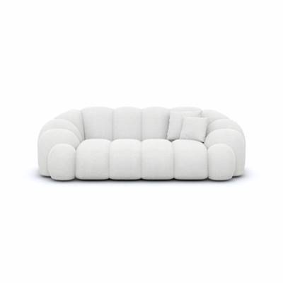 Dolban canapé 2 places en tissu texturé blanc