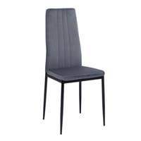 Beata chaise en velours gris clair dossier haut