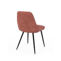 Elena chaise en velours terracotta et métal noir