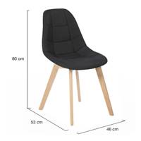 Alixe chaise scandinave matelassé tissu gris anthracite