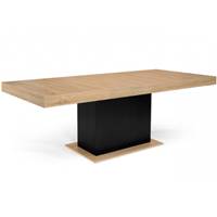 Felix table à manger extensible 160-200 bois et pied central noir