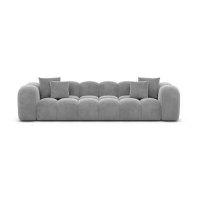 Cotton canapé 4 places en velours gris clair