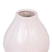 Alice vase rose en céramique strié H15cm S