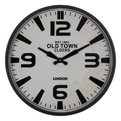 Betta horloge en métal noir et blanche