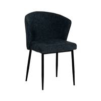 Bardo chaise dossier incurvé en tissu bleu