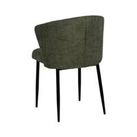 Bardo chaise dossier incurvé en tissu vert