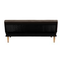 Alex Canapé-lit convertible en tissu taupe et bois