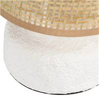 Olympe lampe de table en céramique blanc abat-jour fibre de papier H23.5cm